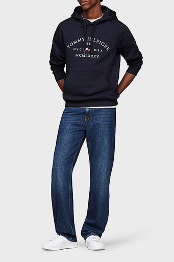 Tommy Hilfiger Pamuklu Regular Fit Kanguru Cepli Kapüşonlu Erkek Sweat MW0MW37244 DW5 LACİVERT - 1