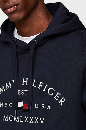 Tommy Hilfiger Pamuklu Regular Fit Kanguru Cepli Kapüşonlu Erkek Sweat MW0MW37244 DW5 LACİVERT - 4