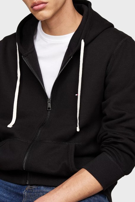 Tommy Hilfiger Pamuklu Regular Fit Kapüşonlu Fermuarlı Erkek Sweat MW0MW37234 BDS SİYAH - 3