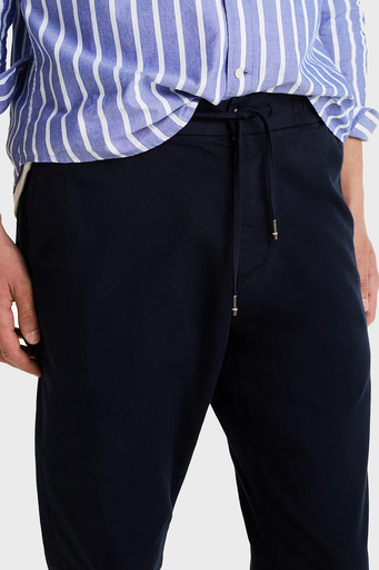 Tommy Hilfiger Pamuklu Regular Fit Lastikli Bel Daralan Paça Erkek Pantolon MW0MW37719 DW5 LACİVERT - 4
