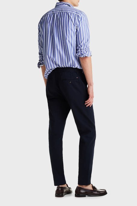 Tommy Hilfiger Pamuklu Regular Fit Lastikli Bel Daralan Paça Erkek Pantolon MW0MW37719 DW5 LACİVERT - 2