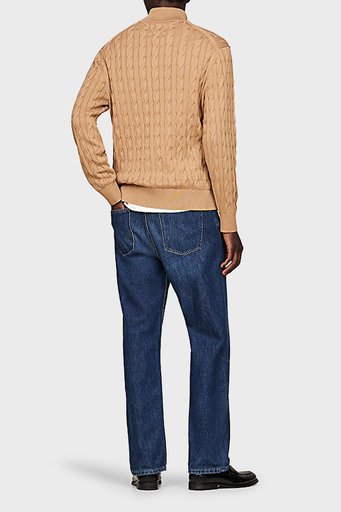 Tommy Hilfiger Pamuklu Regular Fit Yarım Fermuarlı Dik Yaka Erkek Kazak MW0MW36532 RBC KOYU HAKİ - 2