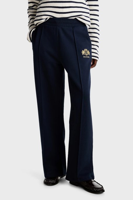 Tommy Hilfiger Pamuklu Regular Fit Yüksek Bel Bol Paça Jogger Bayan Pantolon WW0WW43862 C1G LACİVERT - 1