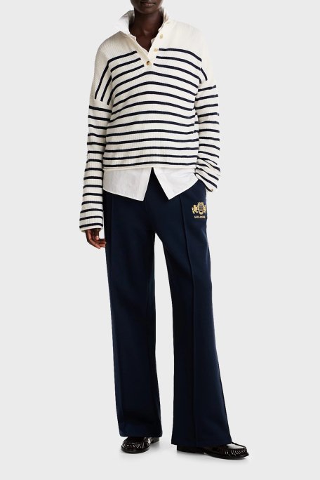 Tommy Hilfiger Pamuklu Regular Fit Yüksek Bel Bol Paça Jogger Bayan Pantolon WW0WW43862 C1G LACİVERT - 2