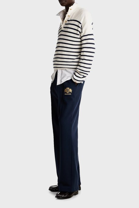Tommy Hilfiger Pamuklu Regular Fit Yüksek Bel Bol Paça Jogger Bayan Pantolon WW0WW43862 C1G LACİVERT - 3
