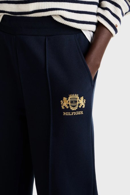 Tommy Hilfiger Pamuklu Regular Fit Yüksek Bel Bol Paça Jogger Bayan Pantolon WW0WW43862 C1G LACİVERT - 4