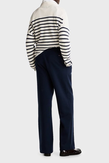 Tommy Hilfiger Pamuklu Regular Fit Yüksek Bel Bol Paça Jogger Bayan Pantolon WW0WW43862 C1G LACİVERT - 5