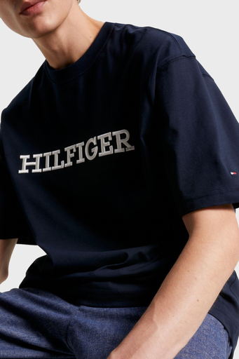 Tommy Hilfiger Pamuklu Relaxed Fit Bisiklet Yaka Erkek T Shirt MW0MW32619 DW5 LACİVERT - 4