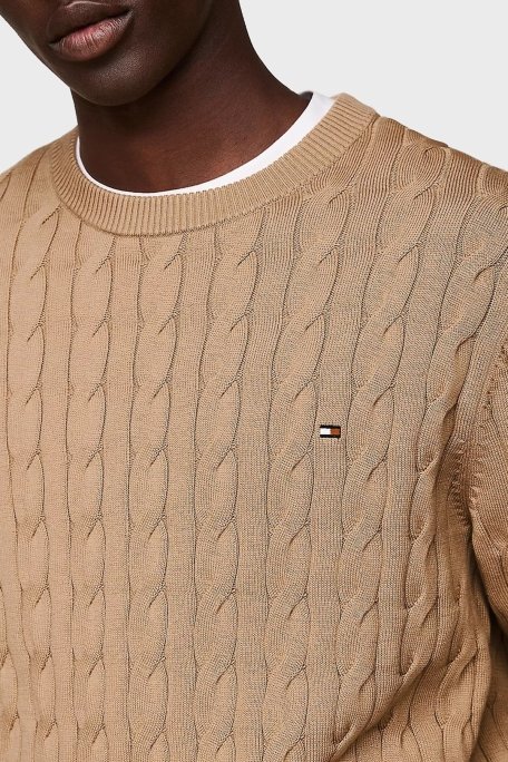 Tommy Hilfiger Pamuklu Relaxed Fit Bisiklet Yaka Örme Erkek Kazak MW0MW33132 RBC KOYU HAKİ - 4