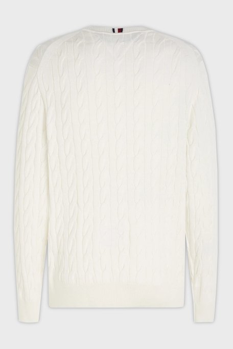Tommy Hilfiger Pamuklu Relaxed Fit Örme Kazak Erkek Sweat MW0MW33132 YBI BEYAZ - 5