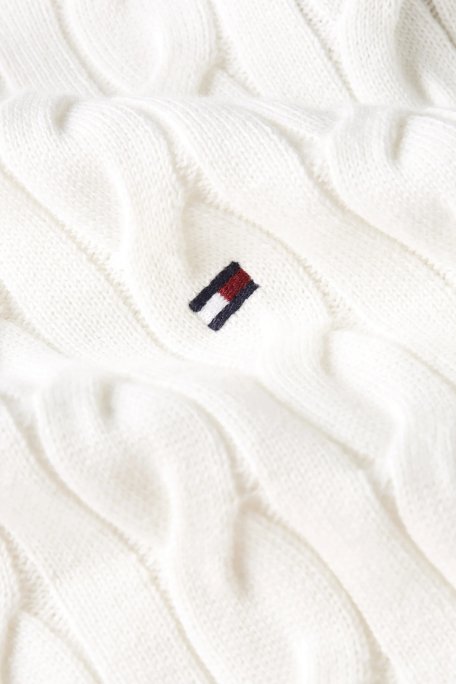 Tommy Hilfiger Pamuklu Relaxed Fit Örme Kazak Erkek Sweat MW0MW33132 YBI BEYAZ - 6