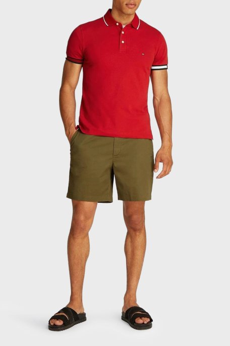 Tommy Hilfiger Pamuklu Slim Fit Düğmeli Erkek Polo Yaka T Shirt MW0MW38458 XLD KIRMIZI - 2