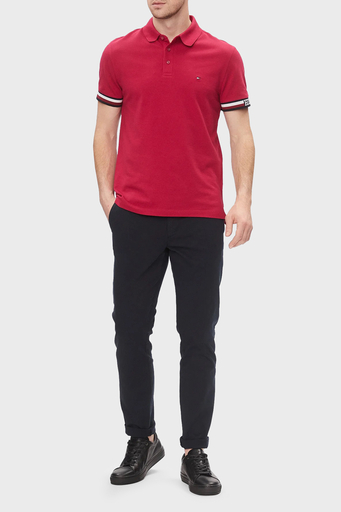 Tommy Hilfiger Pamuklu Slim Fit Polo T Shirt Erkek Polo Yaka T Shirt MW0MW33585 XJV KIRMIZI - 7