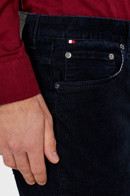 Tommy Hilfiger Pamuklu Straight Fit Düz Paça Kadife Erkek Pantolon MW0MW36696 DW5 LACİVERT - 4