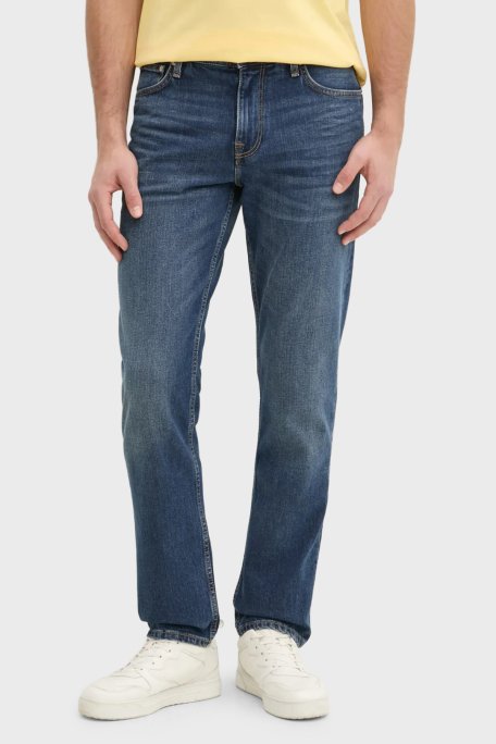 Tommy Hilfiger Pamuklu Straight Fit Normal Bel Düz Paça Jeans Erkek Kot Pantolon MW0MW38826 1BD MAVİ - 5