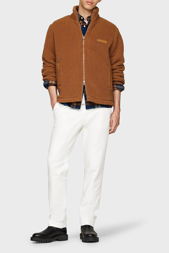 Tommy Hilfiger Regular Fit Dik Yaka Fermuarlı Teddy Polar Erkek Sweat MW0MW37228 HJW KAHVE - 1