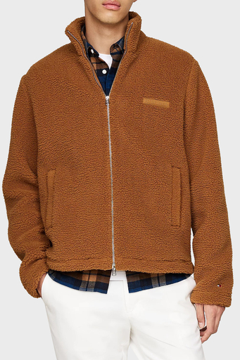 Tommy Hilfiger Regular Fit Dik Yaka Fermuarlı Teddy Polar Erkek Sweat MW0MW37228 HJW KAHVE - 3