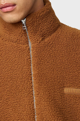 Tommy Hilfiger Regular Fit Dik Yaka Fermuarlı Teddy Polar Erkek Sweat MW0MW37228 HJW KAHVE - 4
