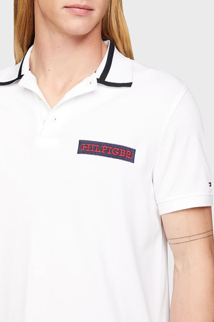 Tommy Hilfiger - Tommy Hilfiger Regular Fit Erkek Polo Yaka T Shirt MW0MW34786 YBR BEYAZ (1)