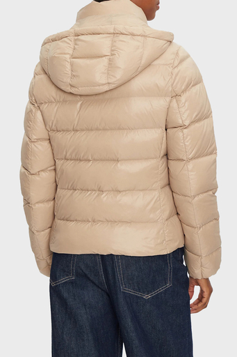 Tommy Hilfiger Regular Fit Su İtici Kuş Tüyü Dolgulu Kapüşonlu Şişme Bayan Mont WW0WW43520 AEG BEJ - 4