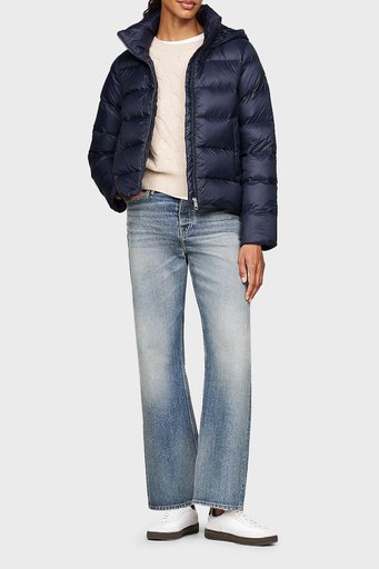 Tommy Hilfiger Regular Fit Su İtici Kuş Tüyü Dolgulu Kapüşonlu Şişme Bayan Mont WW0WW43581 DW5 LACİVERT - 3