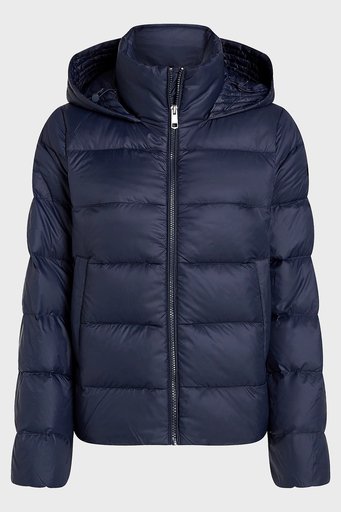 Tommy Hilfiger Regular Fit Su İtici Kuş Tüyü Dolgulu Kapüşonlu Şişme Bayan Mont WW0WW43581 DW5 LACİVERT - 5