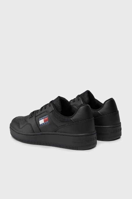 Tommy Hilfiger Retro Deri Sneaker Erkek Ayakkabı EM0EM01395 BDS SİYAH - 3