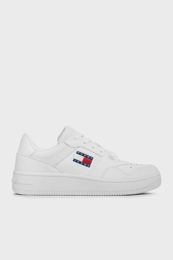 Tommy Hilfiger Retro Deri Sneaker Erkek Ayakkabı EM0EM01395 YBR BEYAZ - 7
