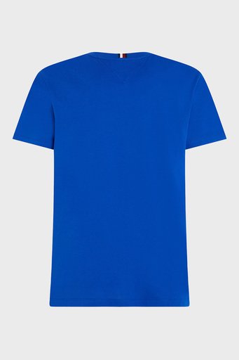 Tommy Hilfiger Saf Pamuklu Jarse Regular Fit Bisiklet Yaka Erkek T Shirt MW0MW30054 C66 MAVİ - 6