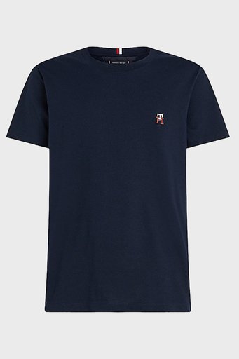Tommy Hilfiger Saf Pamuklu Jarse Regular Fit Bisiklet Yaka Erkek T Shirt MW0MW30054 DW5 LACİVERT - 4