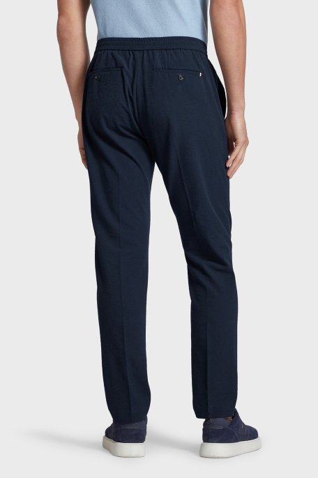 Tommy Hilfiger Streç Gofre Pamuklu Slim Fit Erkek Pantolon MW0MW34492 DW5 LACİVERT - 3