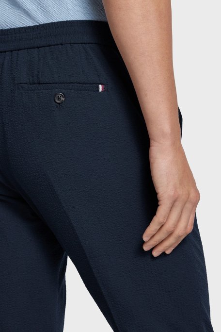 Tommy Hilfiger Streç Gofre Pamuklu Slim Fit Erkek Pantolon MW0MW34492 DW5 LACİVERT - 4