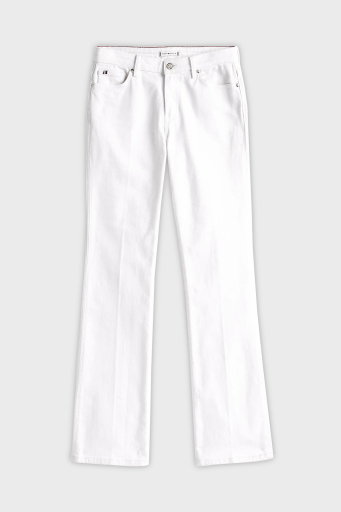 Tommy Hilfiger Streç Pamuklu Bootcut Yüksek Bel Düz Paça Jeans Bayan Kot Pantolon WW0WW44362 YCF BEYAZ - 5