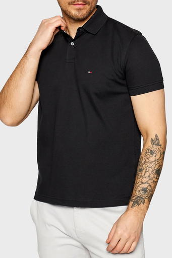 Tommy Hilfiger Streç Pamuklu Regular Fit Düğmeli Erkek Polo Yaka T Shirt MW0MW17770 BDS SİYAH - 1