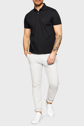 Tommy Hilfiger Streç Pamuklu Regular Fit Düğmeli Erkek Polo Yaka T Shirt MW0MW17770 BDS SİYAH - 3