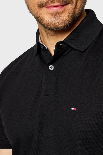 Tommy Hilfiger Streç Pamuklu Regular Fit Düğmeli Erkek Polo Yaka T Shirt MW0MW17770 BDS SİYAH - 4