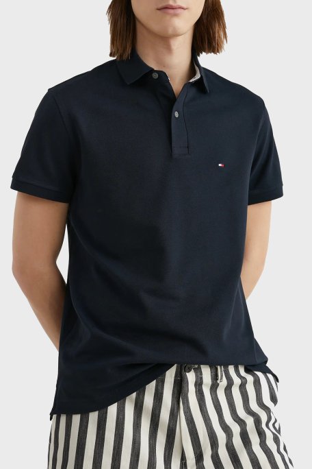 Tommy Hilfiger Streç Pamuklu Regular Fit Düğmeli Erkek Polo Yaka T Shirt MW0MW17770 DW5 LACİVERT - 1