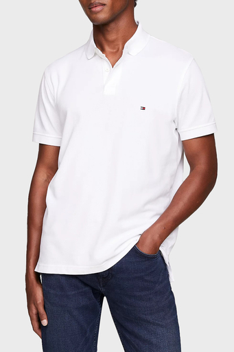 Tommy Hilfiger Streç Pamuklu Regular Fit Düğmeli Erkek Polo Yaka T Shirt MW0MW17770 YBR BEYAZ - 1