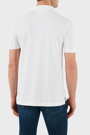 Tommy Hilfiger - Tommy Hilfiger Streç Pamuklu Regular Fit Düğmeli Erkek Polo Yaka T Shirt MW0MW38125 YBR BEYAZ (1)