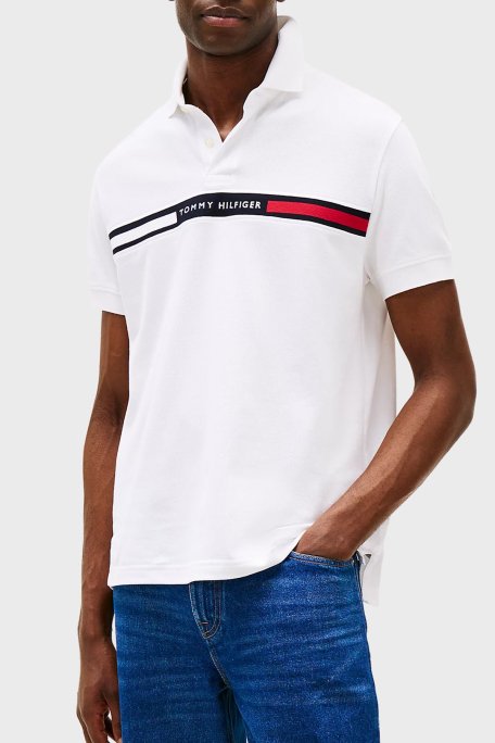 Tommy Hilfiger Streç Pamuklu Regular Fit Düğmeli Erkek Polo Yaka T Shirt MW0MW38130 YBR BEYAZ - 1