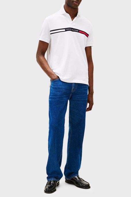 Tommy Hilfiger Streç Pamuklu Regular Fit Düğmeli Erkek Polo Yaka T Shirt MW0MW38130 YBR BEYAZ - 2