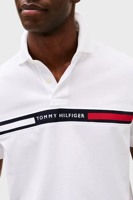 Tommy Hilfiger Streç Pamuklu Regular Fit Düğmeli Erkek Polo Yaka T Shirt MW0MW38130 YBR BEYAZ - 4