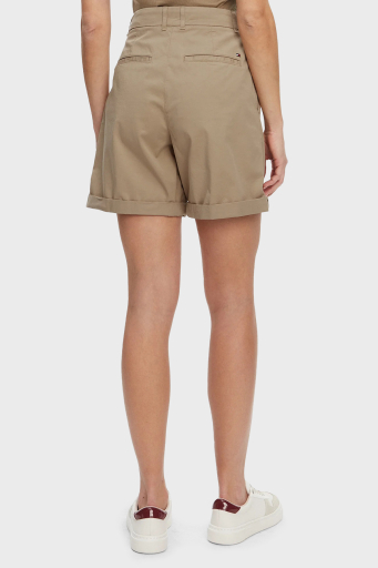 Tommy Hilfiger Streç Pamuklu Relaxed Fit Yüksek Bel Mini Bayan Short WW0WW42457 AEG BEJ - 3