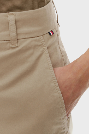 Tommy Hilfiger Streç Pamuklu Relaxed Fit Yüksek Bel Mini Bayan Short WW0WW42457 AEG BEJ - 4