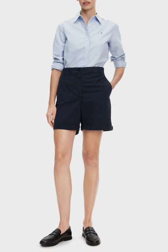 Tommy Hilfiger Streç Pamuklu Relaxed Fit Yüksek Bel Mini Bayan Short WW0WW42457 C1G LACİVERT - 2