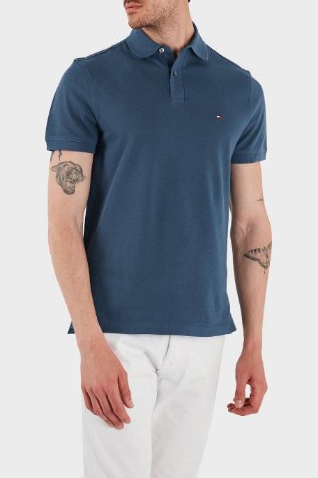 Tommy Hilfiger Streç Pamuklu Slim Fit Düğmeli Erkek Polo Yaka T Shirt MW0MW17770 DBZ MAVİ - 2