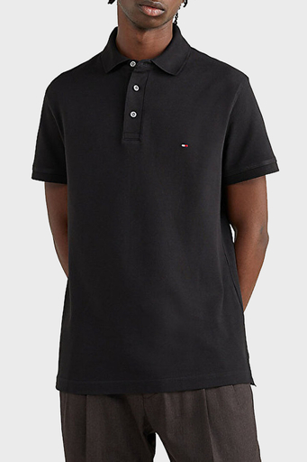 Tommy Hilfiger Streç Pamuklu Slim Fit Düğmeli Erkek Polo Yaka T Shirt MW0MW17771 BDS SİYAH - 3