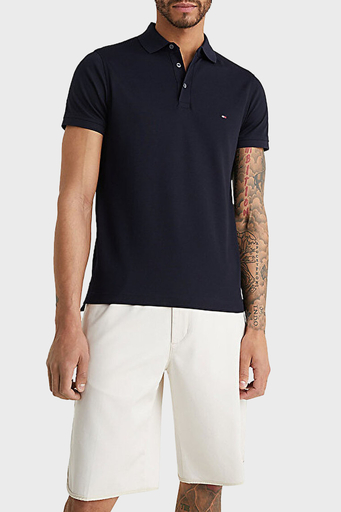 Tommy Hilfiger Streç Pamuklu Slim Fit Düğmeli Erkek Polo Yaka T Shirt MW0MW17771 DW5 LACİVERT - 1