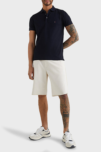 Tommy Hilfiger Streç Pamuklu Slim Fit Düğmeli Erkek Polo Yaka T Shirt MW0MW17771 DW5 LACİVERT - 3