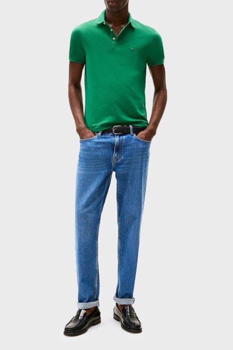Tommy Hilfiger Streç Pamuklu Slim Fit Düğmeli Erkek Polo Yaka T Shirt MW0MW17771 L4F YEŞİL - 2